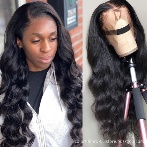 HLN Brazilian raw virgin cuticle aligned human hair wigs 13*4 HD lace closure wigs human hair body wave wig